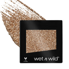 wet n wild Color Icon Glitter Eyeshadow Shimmer Brass sombra brillos bronce para acabado nocturno deslumbrante.