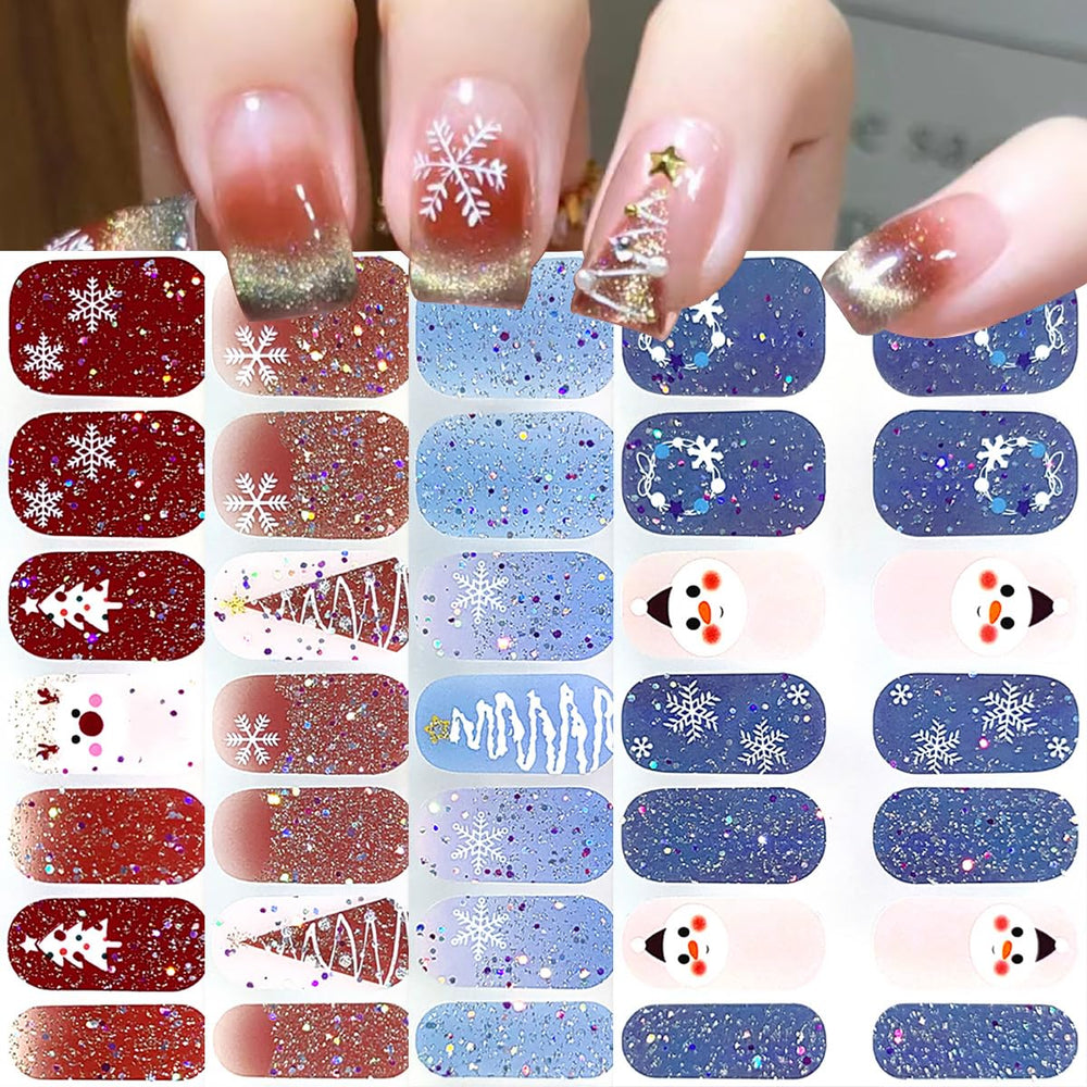 wfbbkp pegatinas uñas navidad copos y estrellas para manicura elegante