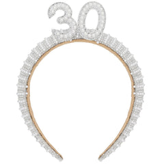 Diadema WHAVEL con perlas para 30 cumpleaños, ideal para fotos y celebraciones.