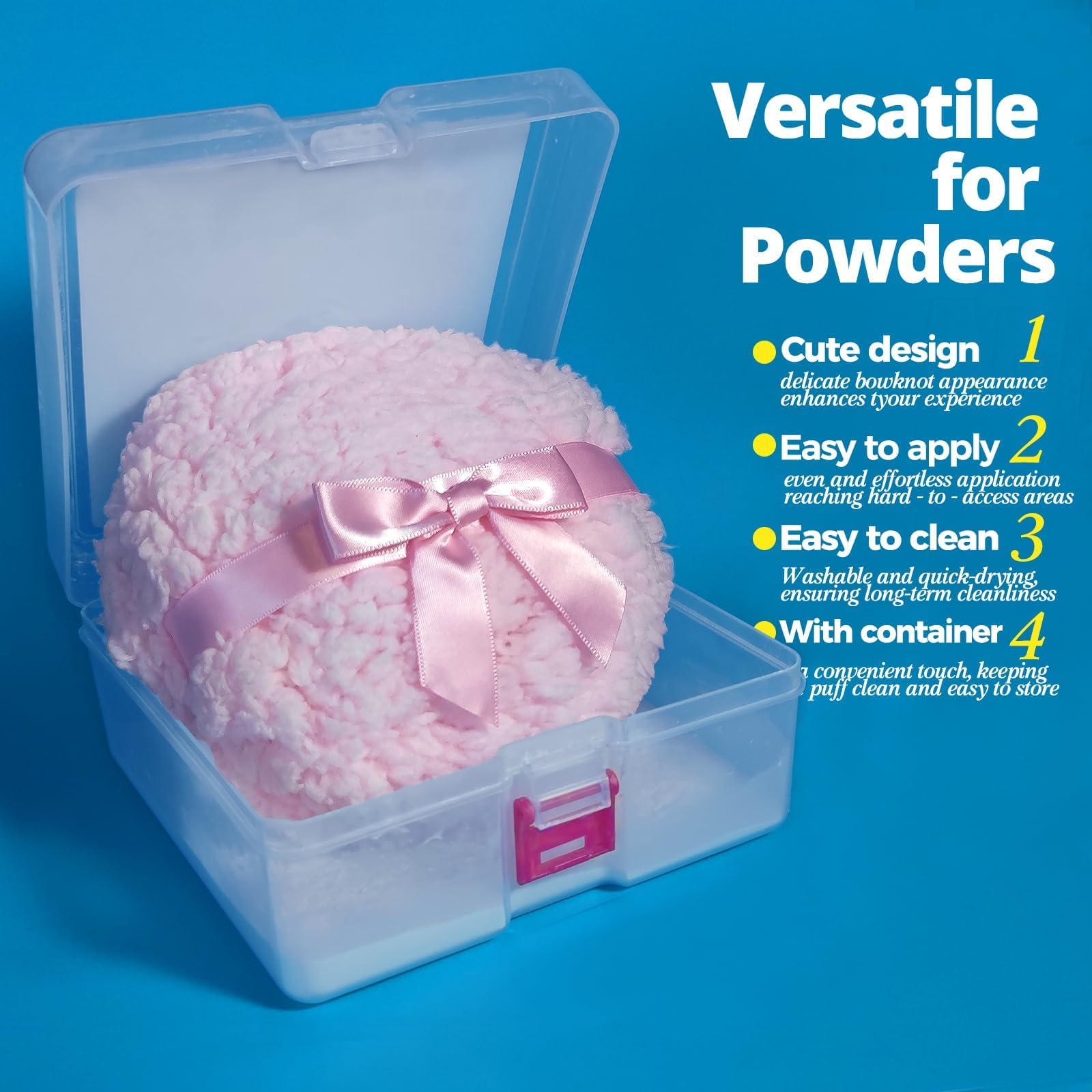 Whisrvival Puff lavable con bolsa de malla para limpieza