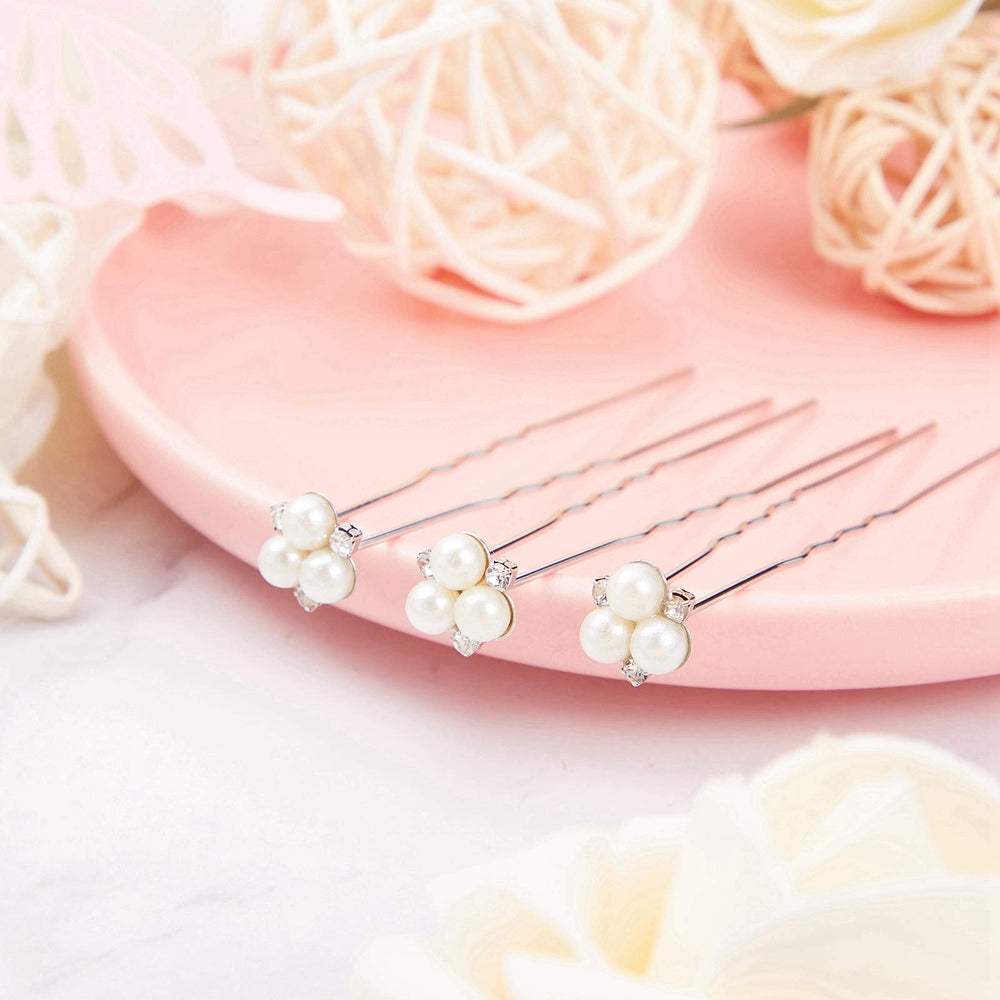 WILLBOND conjunto de accesorios de cabello con perlas, brillo sin esfuerzo