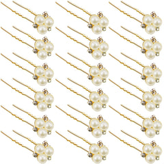 Willbond horquillas para pelo con perlas y cristales, brillo elegante para la boda.