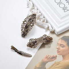Pinzas Willbond detalle bronce con flor y hoja