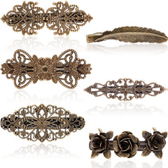 Pinzas Willbond vintage bronce con rosas para bodas