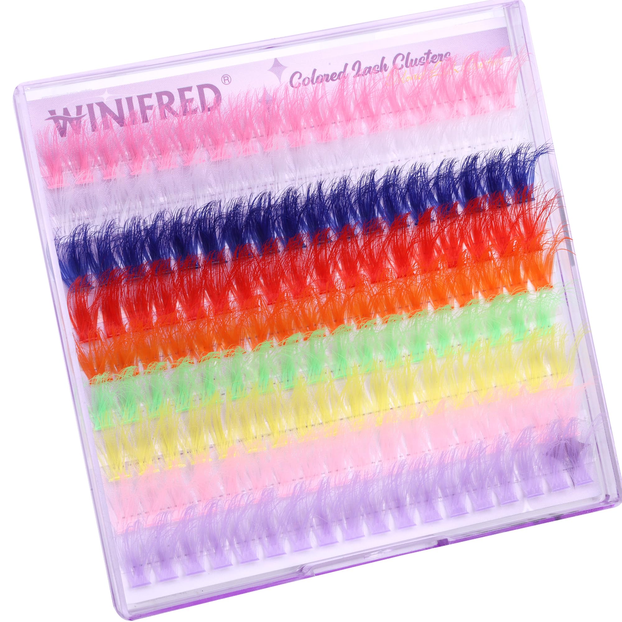 Winifred aplicación fácil, pestañas coloridas para uso diario con brillo suave