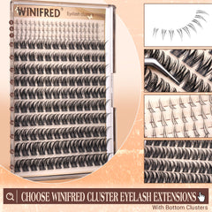 Winifred cluster pestañas rizadas tipo C, curling suave natural.