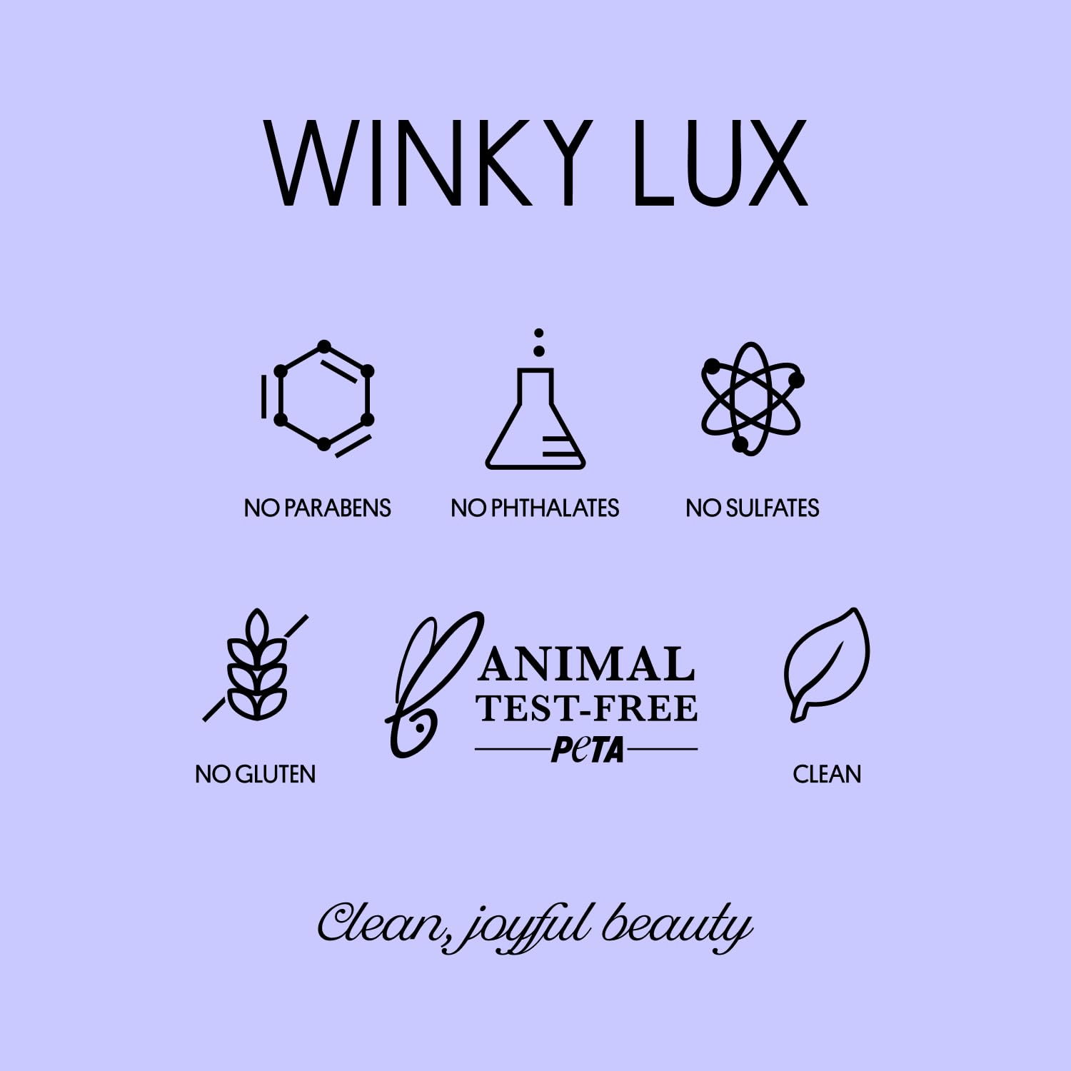 Winky Lux Uni-Brow sin sulfatos y libre de crueldad para belleza responsable.