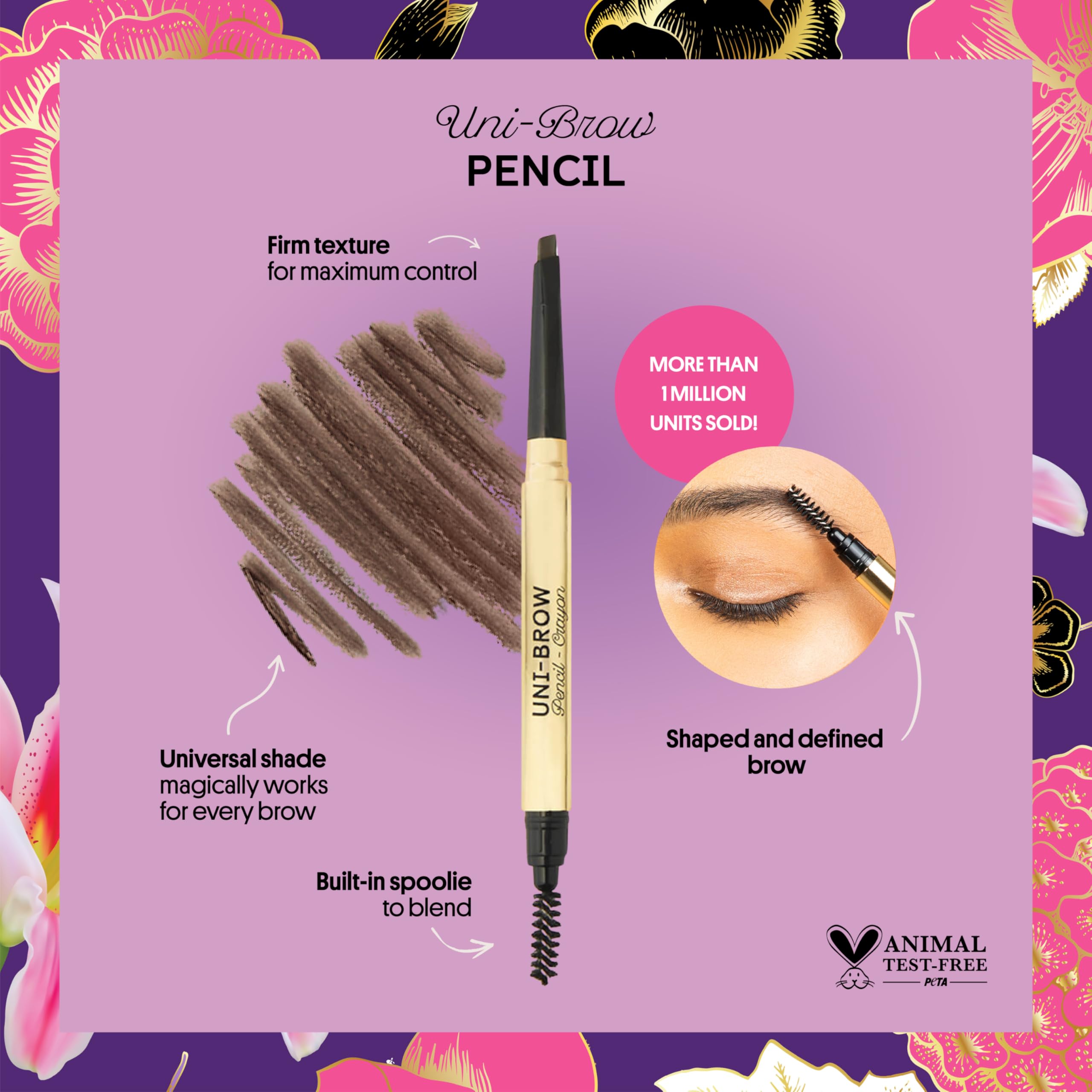 Winky Lux Uni-Brow spoolie integrado peina y difumina para un look pulido.