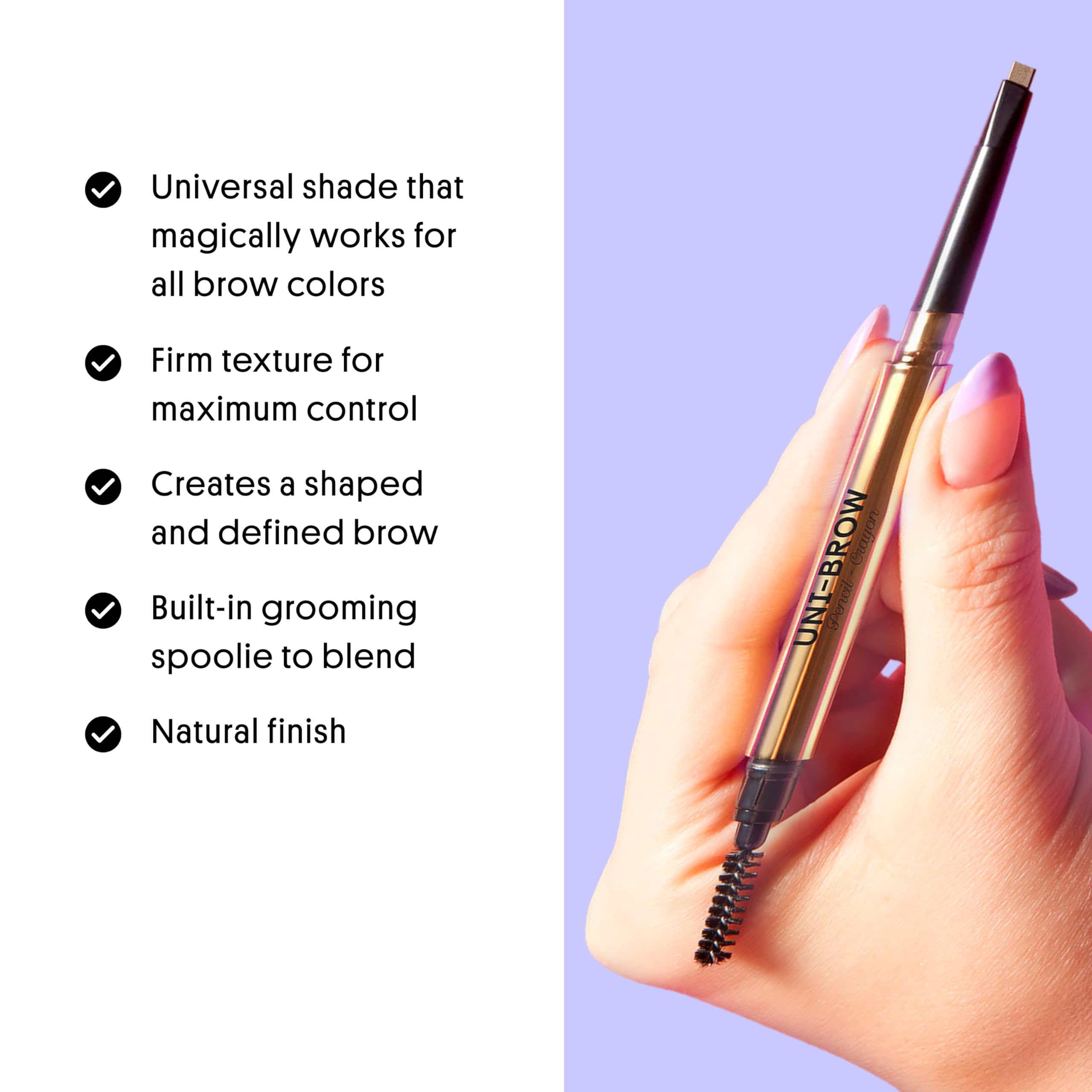 Winky Lux Uni-Brow textura firme resiste sudor y desgaste para cejas definidas.