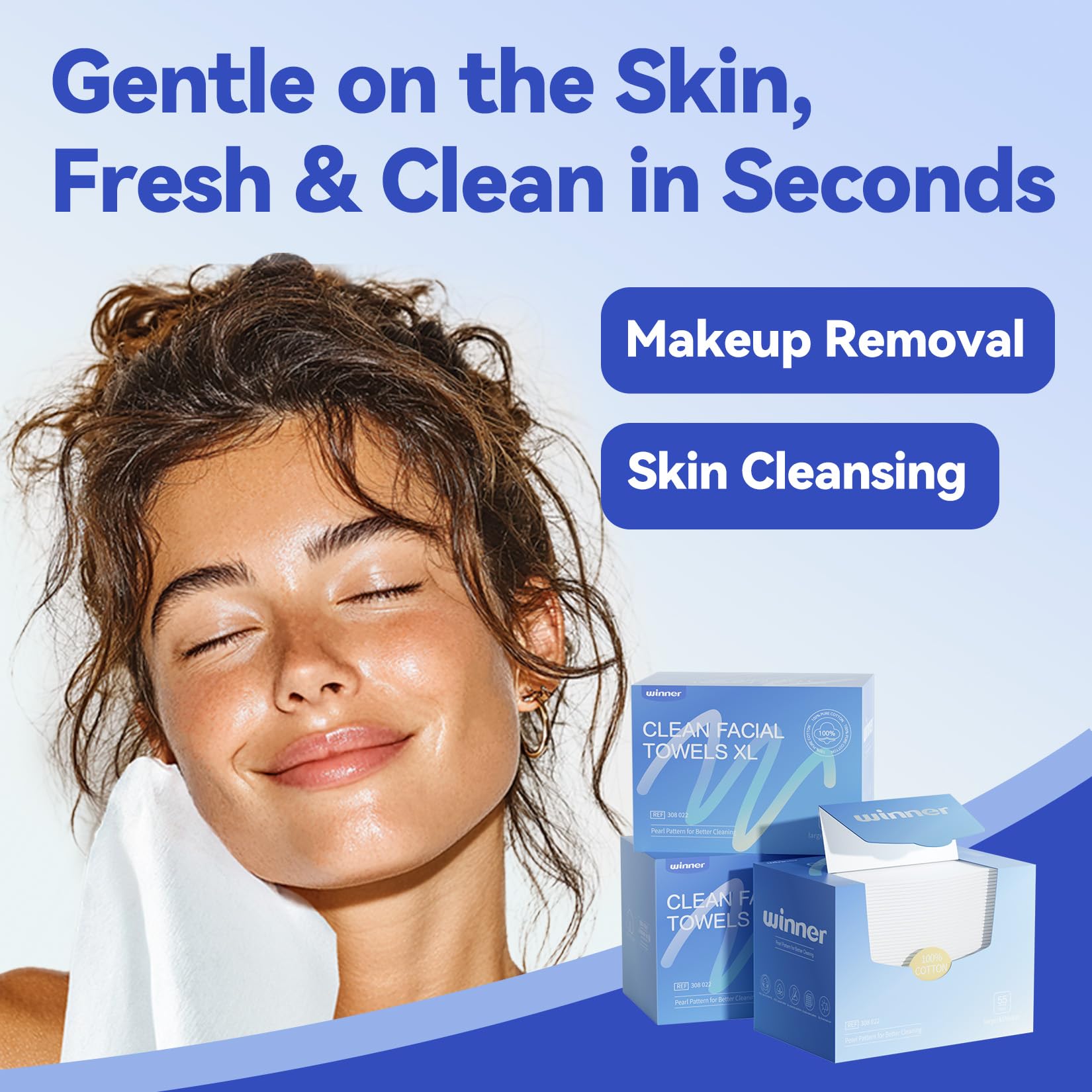 Winner Face Towels: desmaquillado suave para piel sensible.