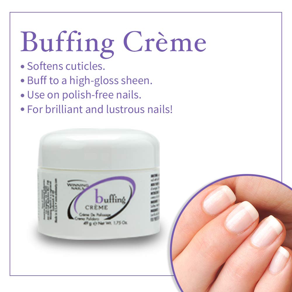 Winning Nails buffing in action lowers ridges during at-home manicure