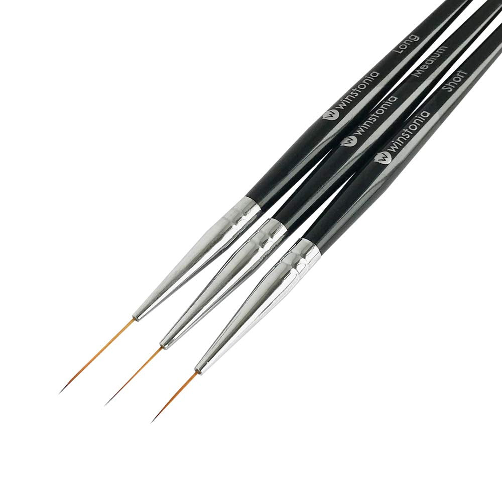 Pinceles stripeados de Winstonia para trazos cortos en uñas