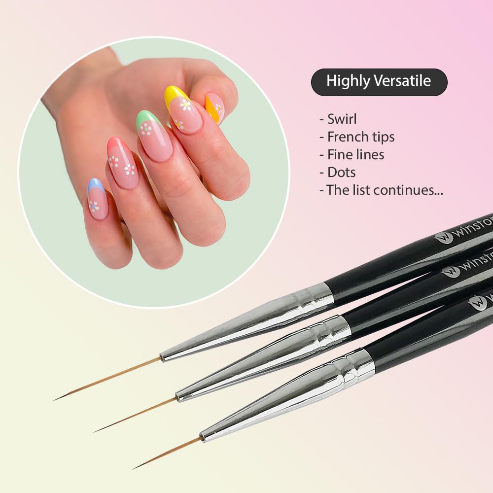 Pinceles stripeados de Winstonia para trazos medianos en uñas