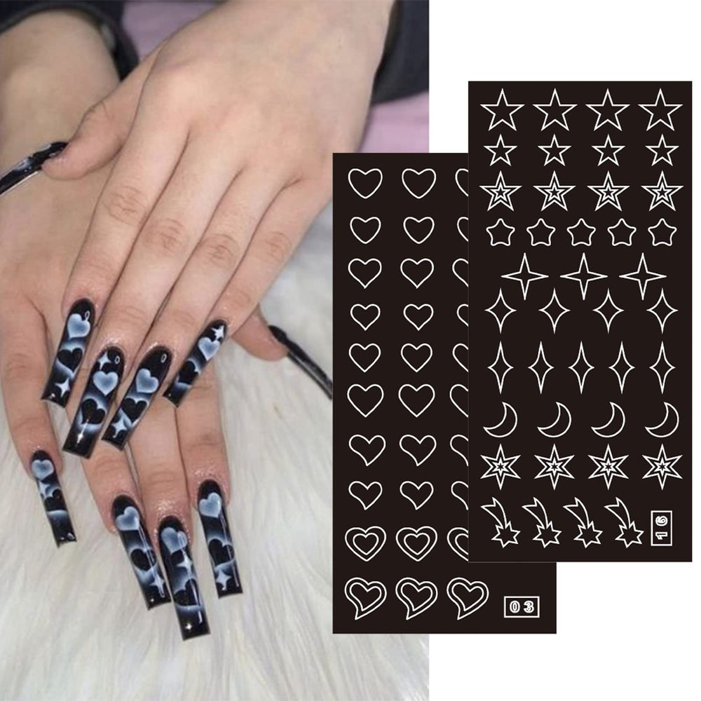 Winthrop pegatinas de uñas con corazones, perfecto para personalizar estilos románticos.