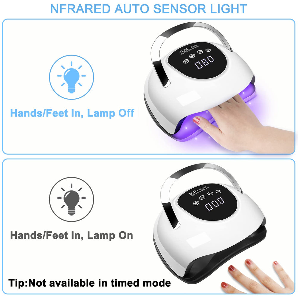 Wisdompark lampara uñas led modo bajo calor para curado cómodo.