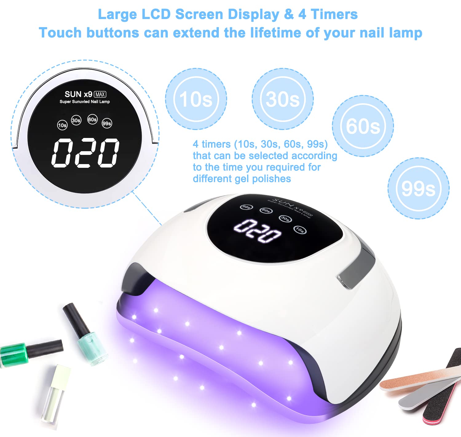 Wisdompark lampara uñas led con sensor infrarrojo para encendido automático.