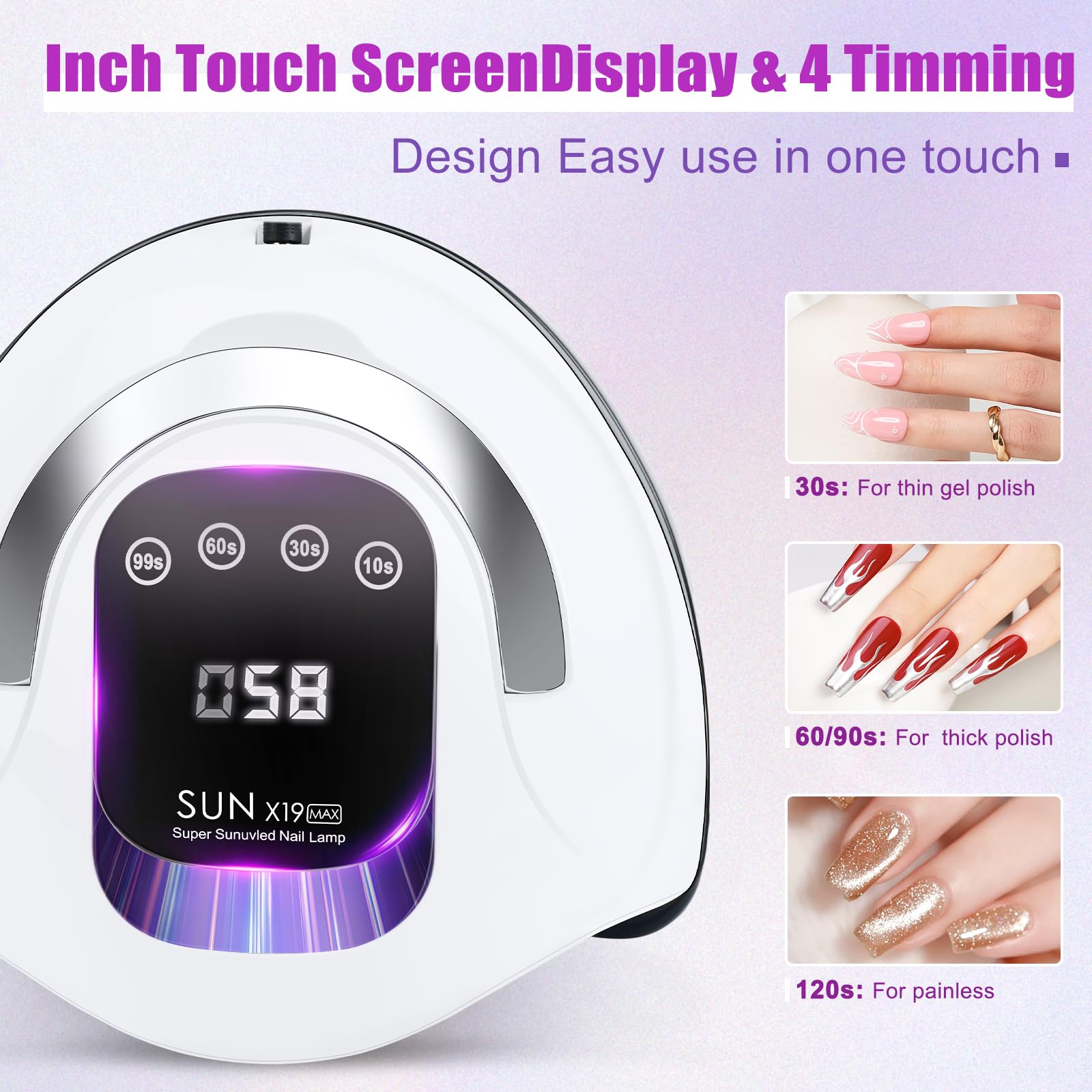 wisdompark lampara uv-led base desmontable para uñas y pedicure