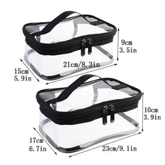 Wobe bolsa maquillaje transparente mediana con asa, fácil ver el contenido al instante.