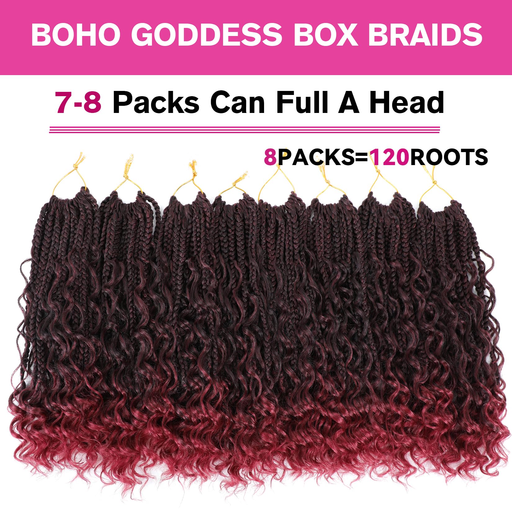Goddess Box Braids de Wodun, espiral en centro y extremos: detalle elegante.