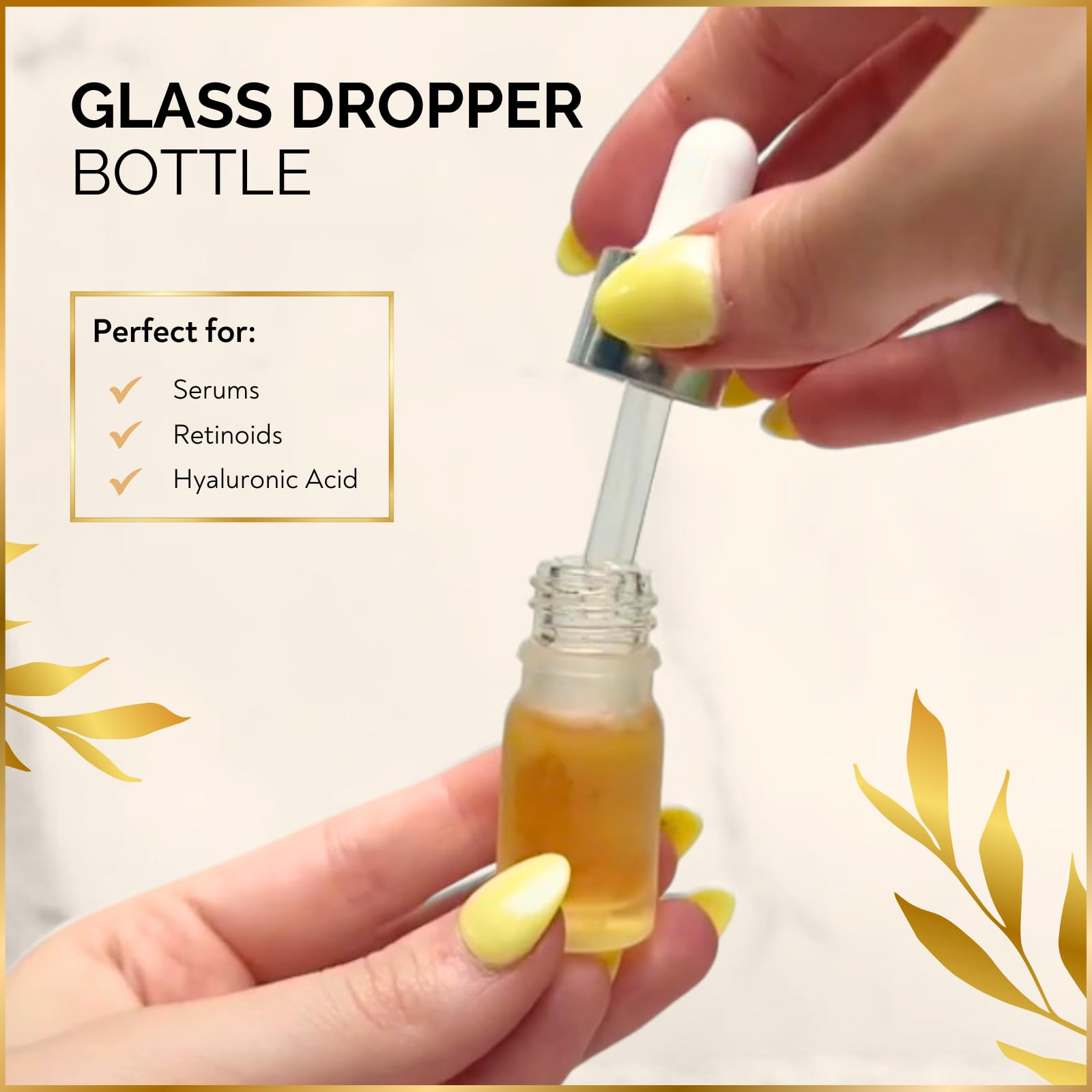 Wondercraft botellas de vidrio con cuentagotas para aplicar serums con precisión