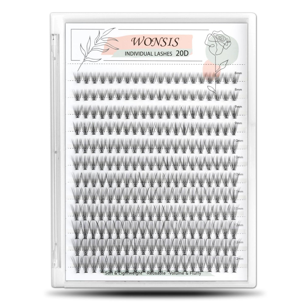 WONSIS agrupaciones de pestañas, 240 piezas, opción rápida para un efecto natural.
