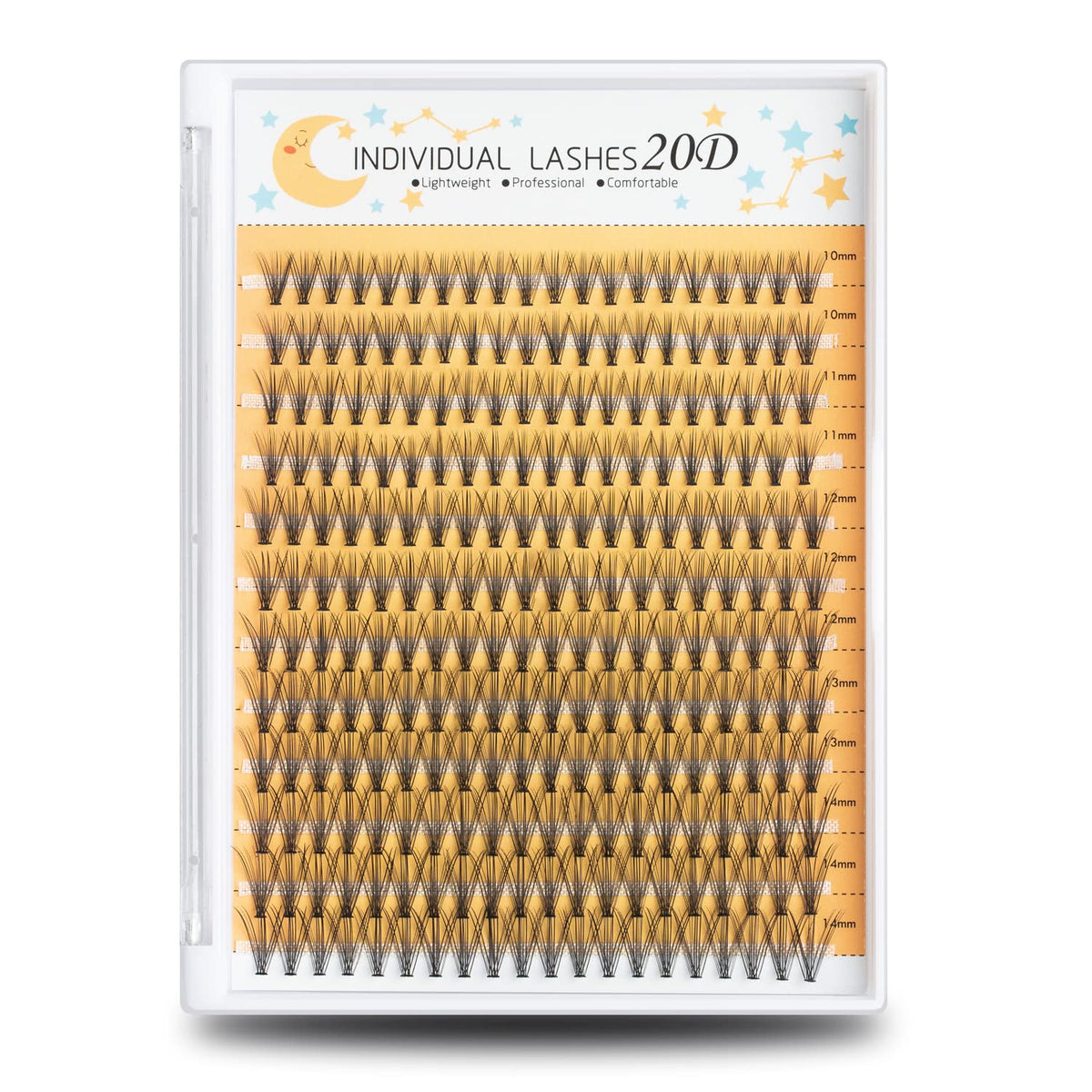 Pestañas WONSIS en empaque de 240 piezas, aptas para salón.