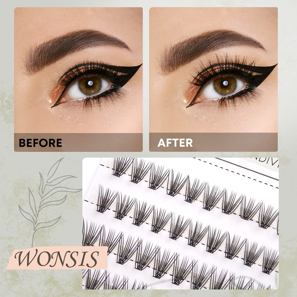 Pestañas WONSIS 20D con efecto natural para un acabado suave.