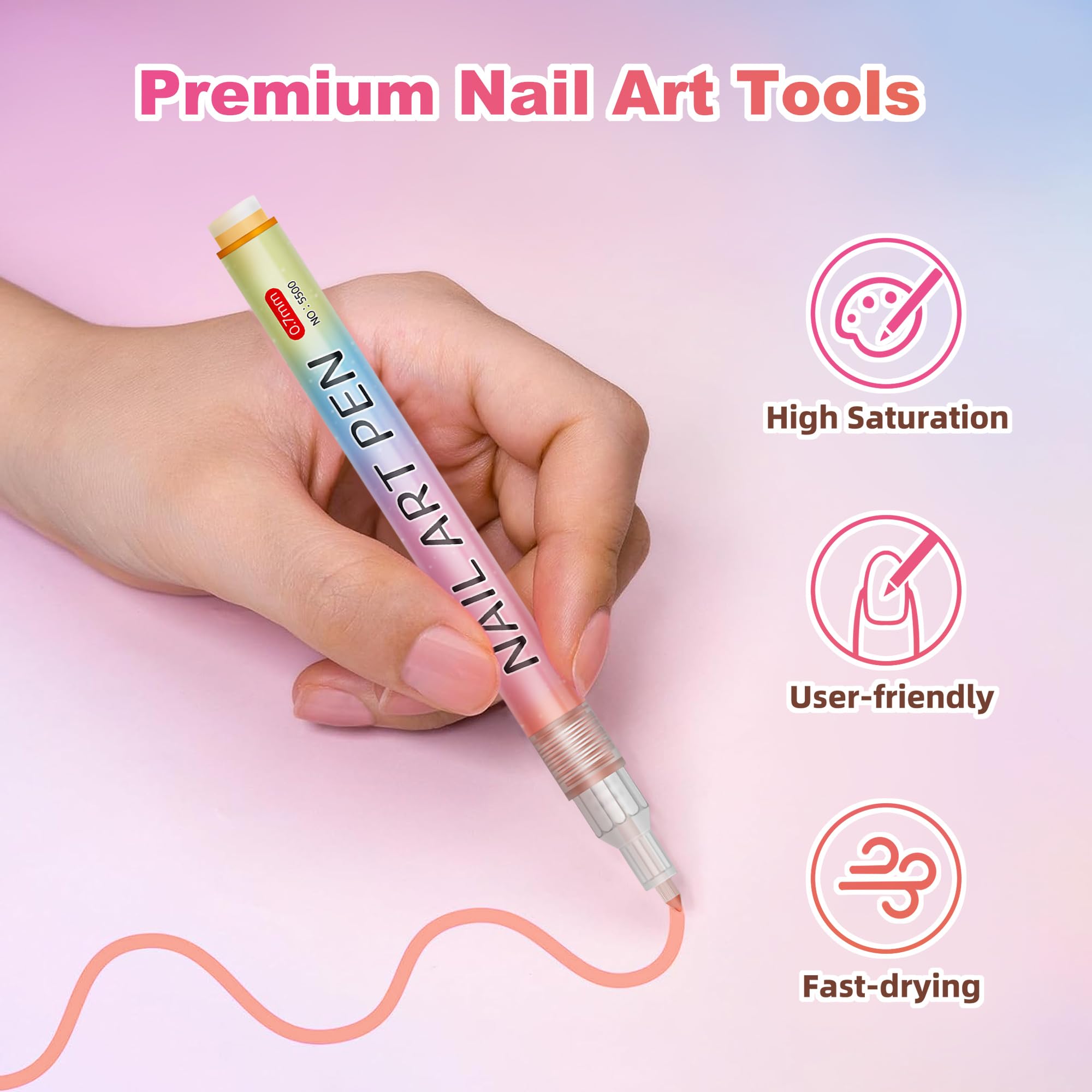 Woobena secado rápido, colores brillantes para evitar manchas durante la manicura.