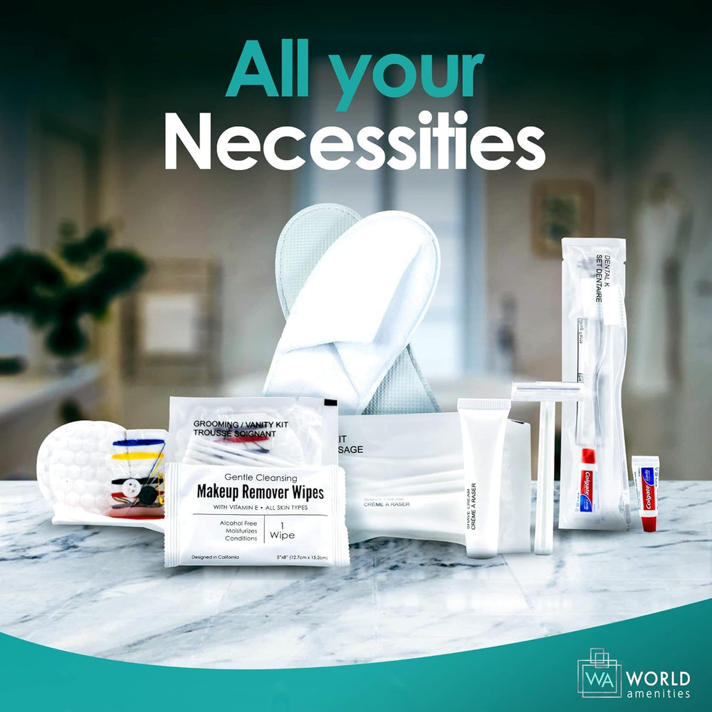 Tamaño de viaje de World Amenities para hoteles y estancias