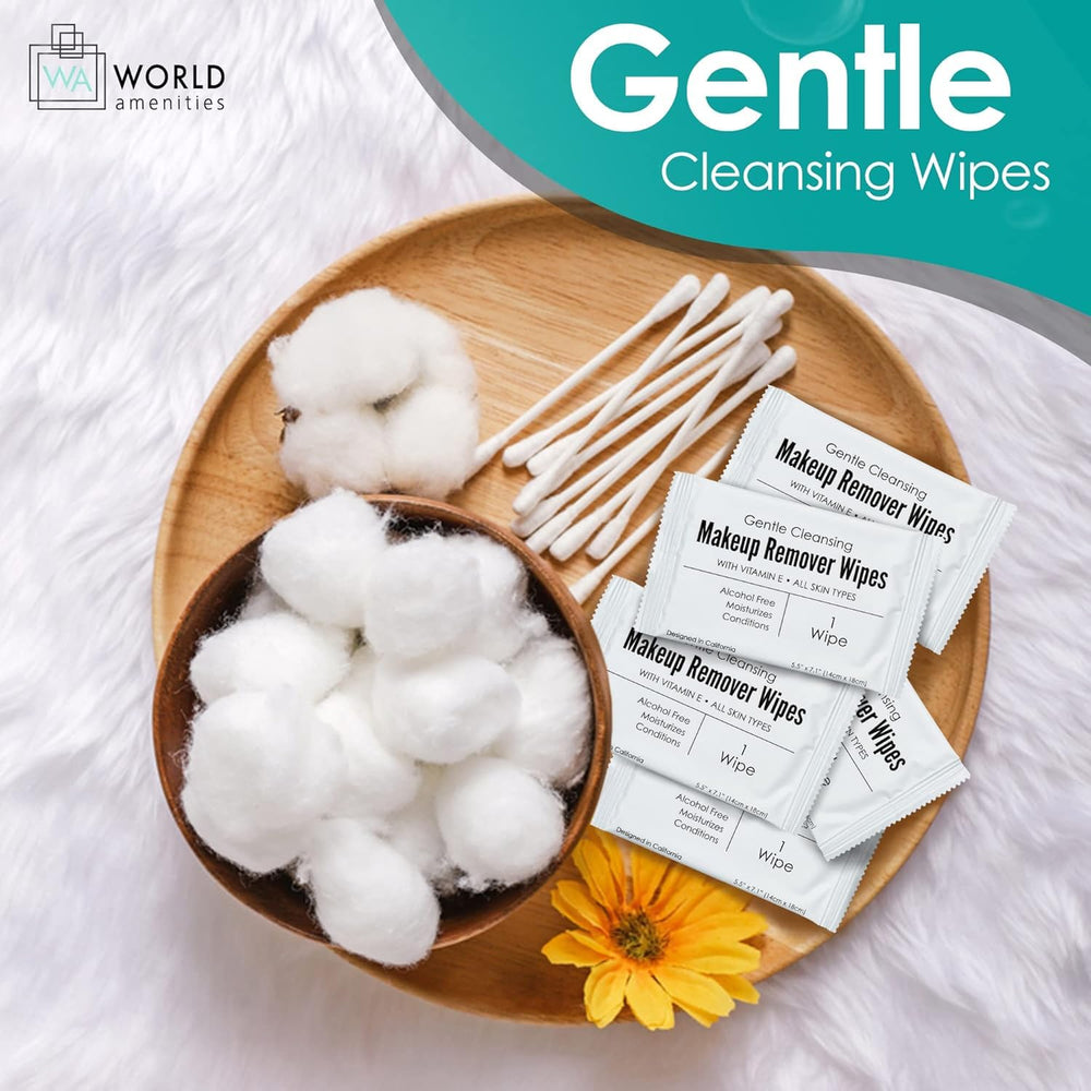 World Amenities vitamin E-enriched wipes soothe and refresh skin while cleansing