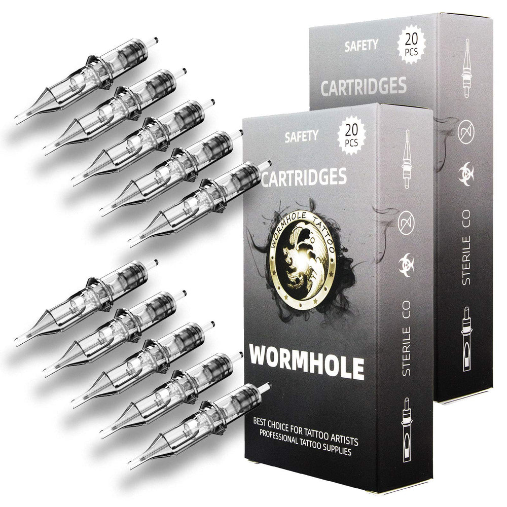 Cartuchos Wormhole Tattoo aguja RL 1003RL para trazos finos y consistentes.