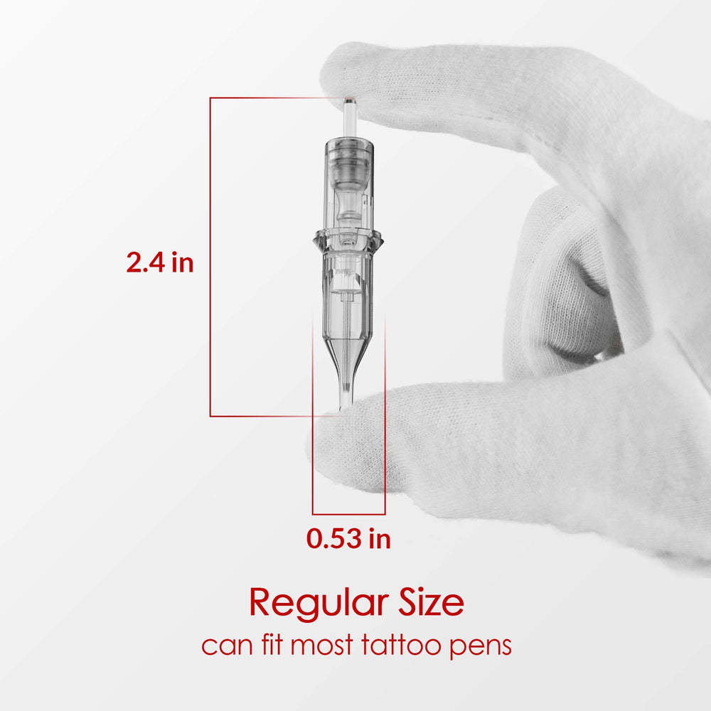Wormhole Tattoo cartuchos agujas 1211RL, tubos gris claro para mejor visibilidad
