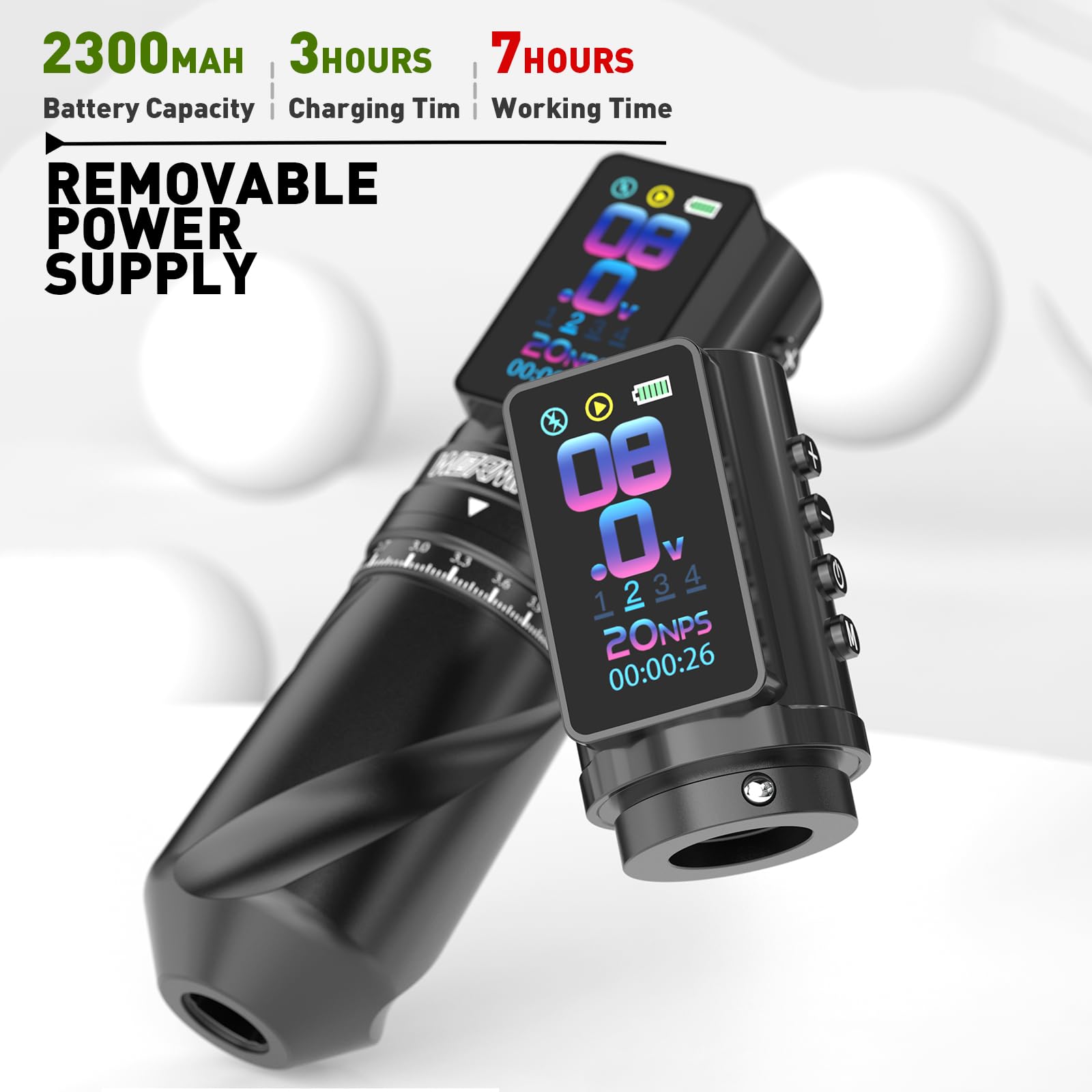 Wormhole Tattoo Gun Kit con carga rápida tipo-C para recargas rápidas.