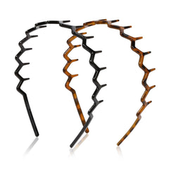 Diadema zigzag WOVOWOVO con dientes para controlar el cabello y estilo diario.