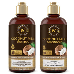 WOW Skin Science champu leche de coco limpia suavemente el cuero cabelludo y fortalece el cabello