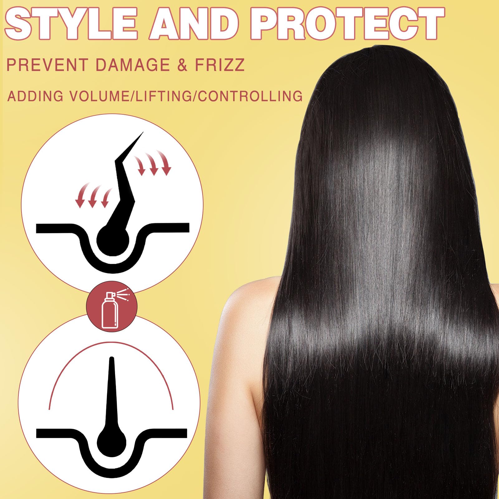 Apto para pelucas y cabello natural con WOZUTUNT para uso versátil.