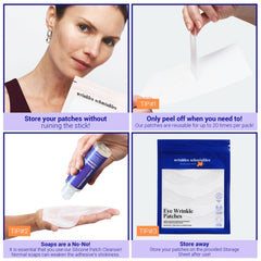 Fácil de usar: parche Wrinkles Schminkles en el contorno ocular durante el sueño.