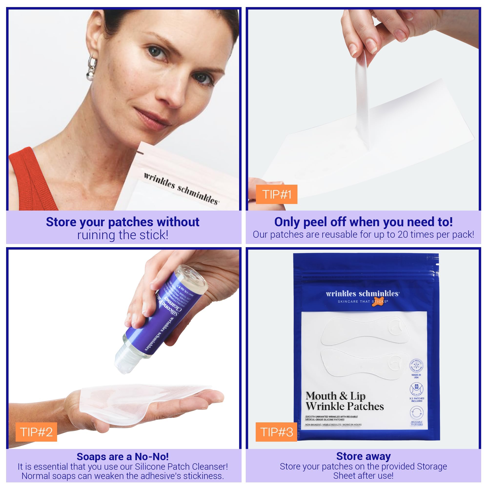 Wrinkles Schminkles pack dos pares: reutilizables para varias noches.