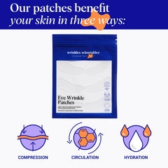 Parches Wrinkles Schminkles en contorno de ojos reducen bolsas y líneas finas al dormir.