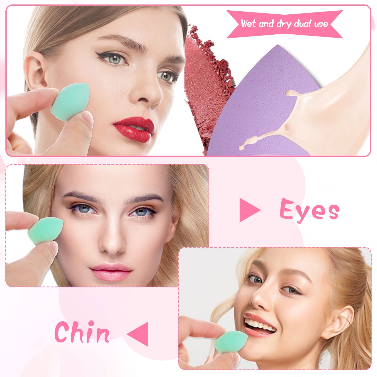 Esponjas WSICSE húmedas para base líquida y BB cream.