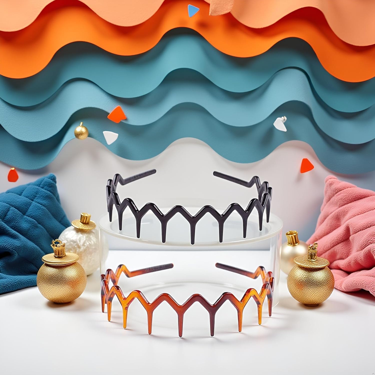 WsjiaboFux banda zigzag marrón para estilo casual y sujeción estable.