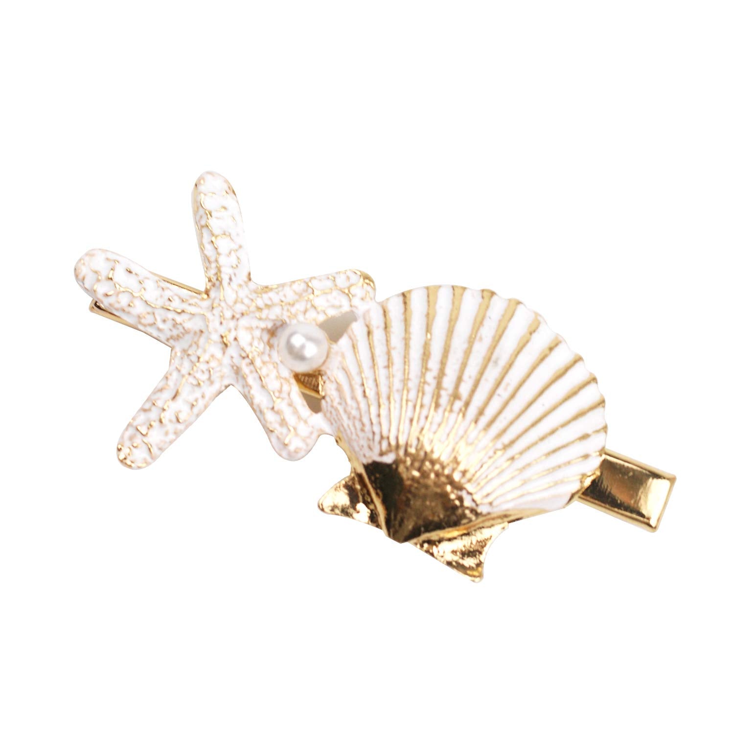 Broches con forma de concha para cabello Wthree, ideal para bodas