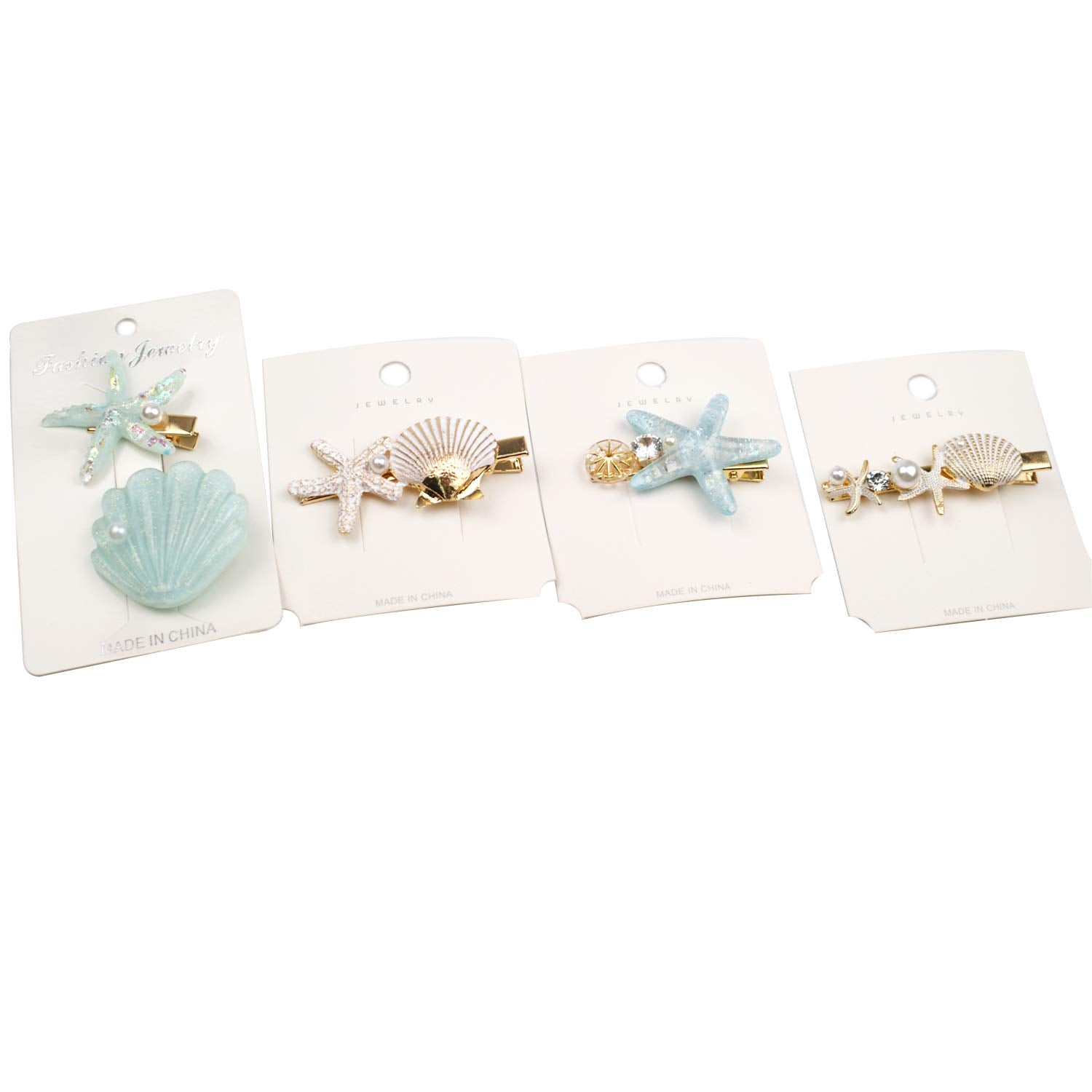 Broches de pelo de concha y estrella, regalo perfecto de Wthree