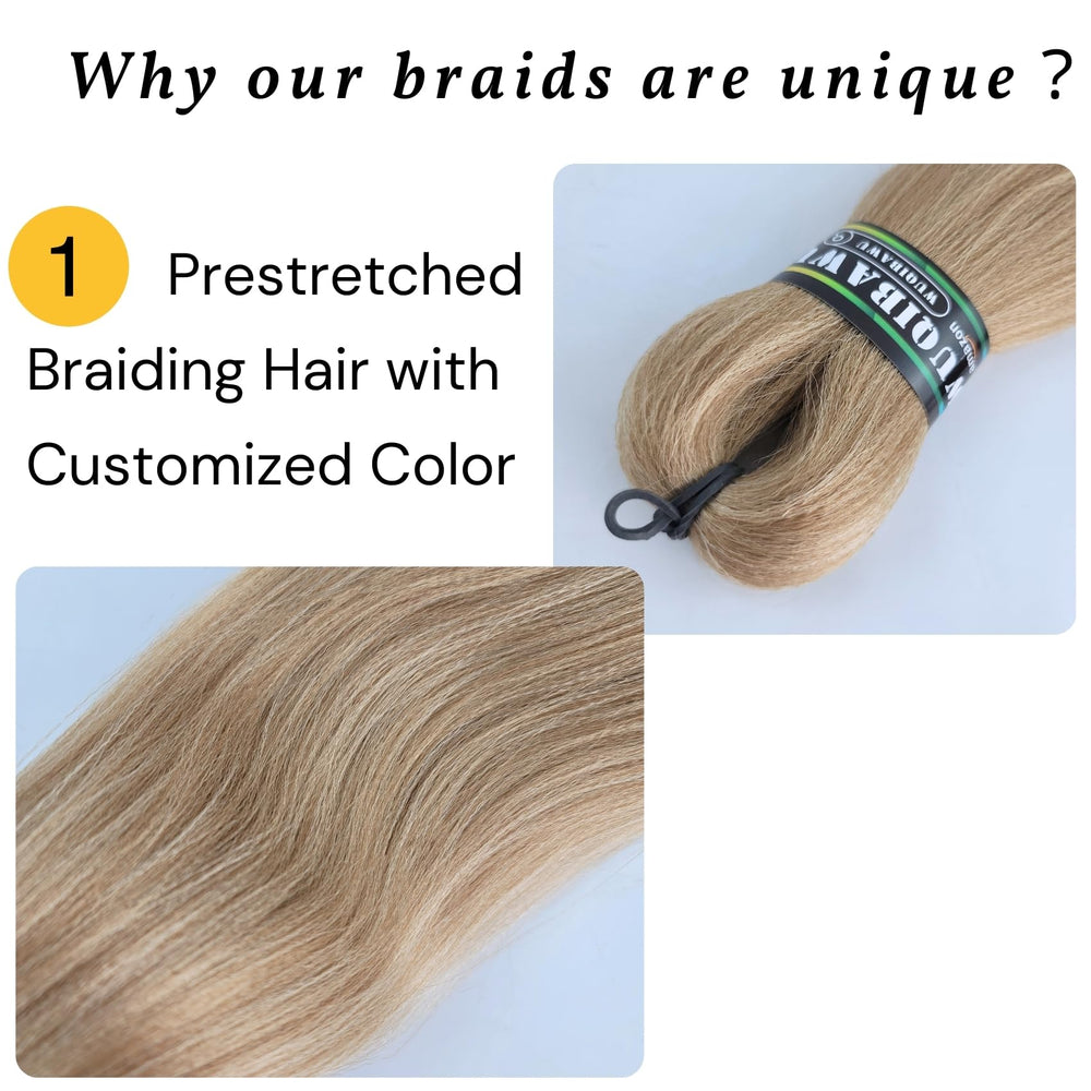 Wuqibawu cabello preestirado para trenzas, ahorro de tiempo y control.
