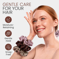 Wycare coletas de seda rosa: comodidad duradera para cabello rizado durante el sueño.
