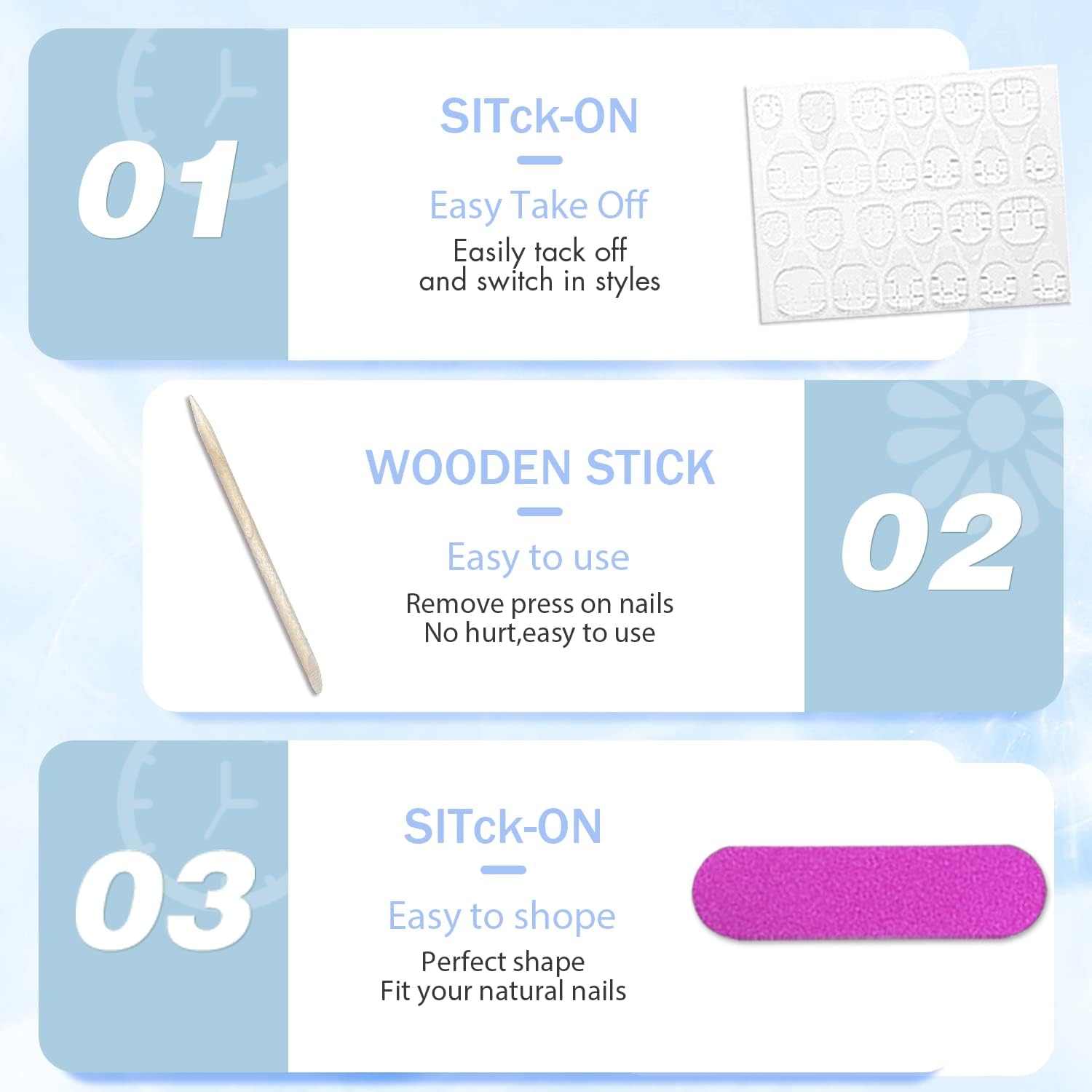 XCREANDO Pack de 24 piezas, manicura lista en casa