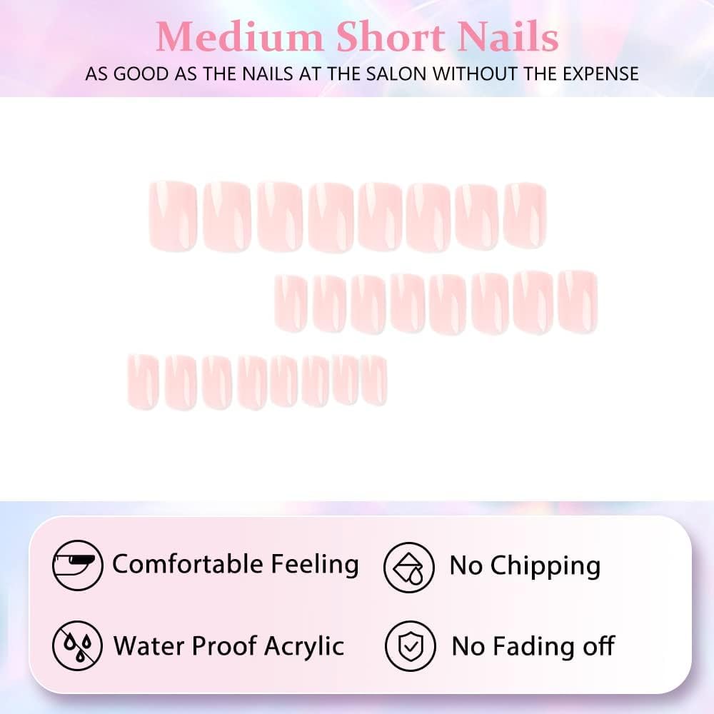 XCREANDO uñas pegadas con adhesivo, longitud media, aplicación rápida.