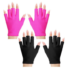 Xelsluthe guantes UV para manicura con dedos, protección suave y libertad de maniobras
