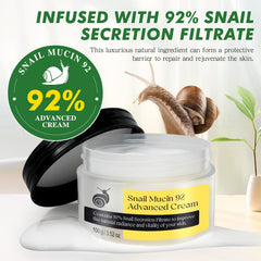 XIAMOFUZHOU crema facial de mucina caracol 92% con textura ligera para absorción rápida