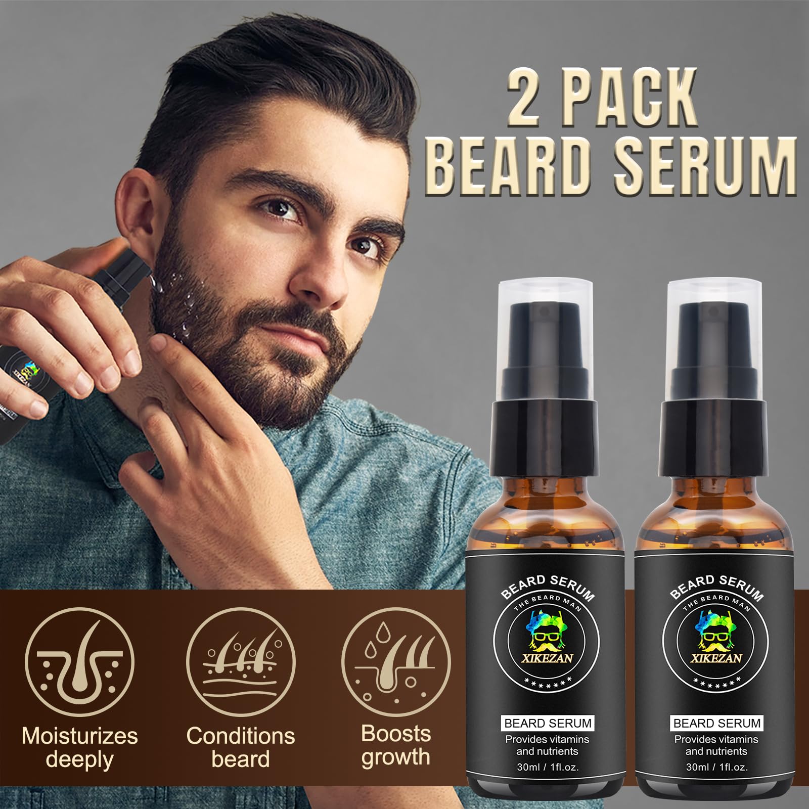 XIKEZAN peine para barba, peina con facilidad y distribuye el aceite.